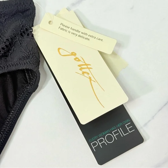 NWT Profile by Gottex Late Bloomer Classic Fit Black Lace Bikini Bottoms Size 12 - Picture 10 of 12